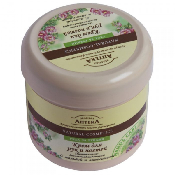 КРЕМ ДЛЯ РУК И НОГТЕЙ «ЗЕЛЕНАЯ АПТЕКА» питат.-восстанавл. банка 300 мл, с мальвой и липосомами КРЕМ ДЛЯ РУК И НОГТЕЙ «ЗЕЛЕНАЯ АПТЕКА» питат.-восстанавл. банка 300 мл, с мальвой и липосомами