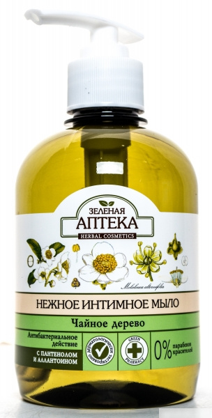 МЫЛО ИНТИМНОЕ «ЗЕЛЕНАЯ АПТЕКА» чайное дерево 370 мл, антибактериальн.