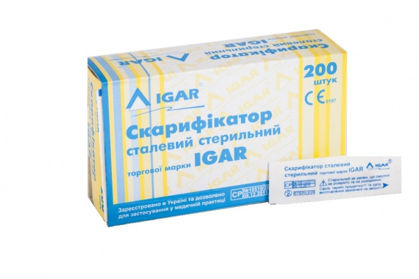 СКАРИФИКАТОР СТАЛЬНОЙ СТЕРИЛЬНЫЙ IGAR №200