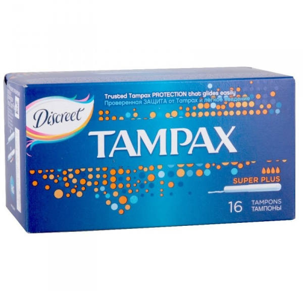 ТАМПОНЫ ГИГИЕНИЧЕСКИЕ TAMPAX супер плюс №16 ТАМПОНЫ ГИГИЕНИЧЕСКИЕ TAMPAX супер плюс №16