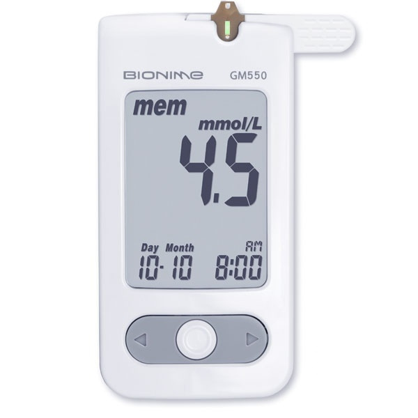 ГЛЮКОМЕТР СИСТЕМА КОНТРОЛЯ УРОВНЯ ГЛЮКОЗЫ В КРОВИ BIONIME RIGHTEST GM 550 ГЛЮКОМЕТР СИСТЕМА КОНТРОЛЯ УРОВНЯ ГЛЮКОЗЫ В КРОВИ BIONIME RIGHTEST GM 550