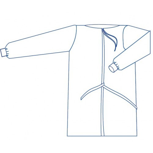 ХАЛАТ МЕДИЦИНСКИЙ (ХИРУРГИЧЕСКИЙ) НА ЗАВЯЗКАХ «СЛАВНА» СТЕРИЛЬНЫЙ M (46-48) 128 см