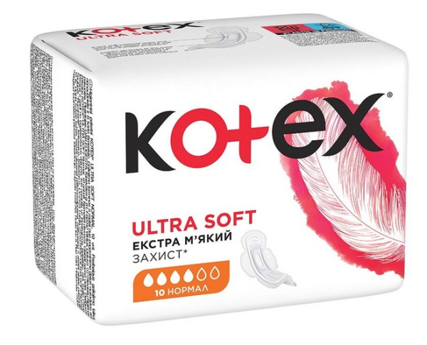 ПРОКЛАДКИ ЖЕНСКИЕ ГИГИЕНИЧЕСКИЕ KOTEX ULTRA NORMAL УЛЬТРАТОНКИЕ С КРЫЛЫШКАМИ soft №10