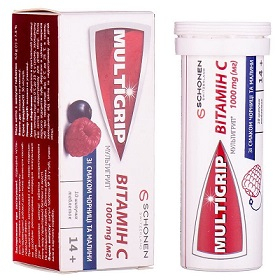 МУЛЬТИГРИП ВИТАМИН С шипучие таблетки 1000 мг №10 МУЛЬТИГРИП ВИТАМИН С шипучие таблетки 1000 мг №10