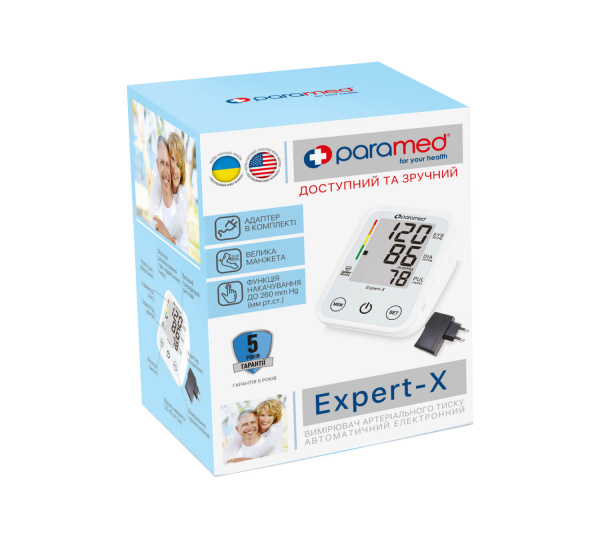 ТОНОМЕТР PARAMED EXPERT-Х ИЗМЕРИТЕЛЬ АРТЕРИАЛЬНОГО ДАВЛЕНИЯ И ЧАСТОТЫ ПУЛЬСА АВТОМАТИЧЕСКИЙ с адапт.