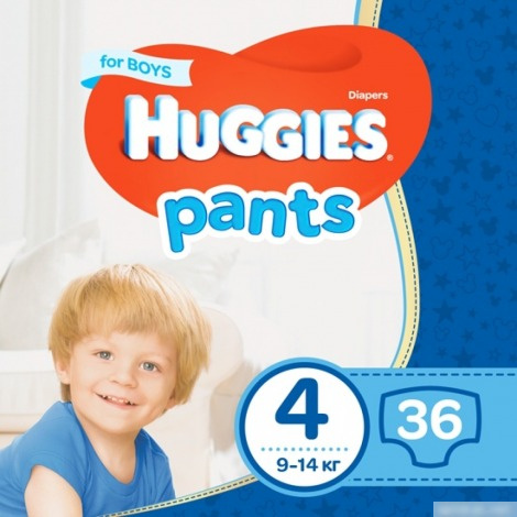 ПОДГУЗНИКИ-ТРУСИКИ ДЕТСКИЕ ГИГИЕНИЧЕСКИЕ HUGGIES 4, Вoy №36