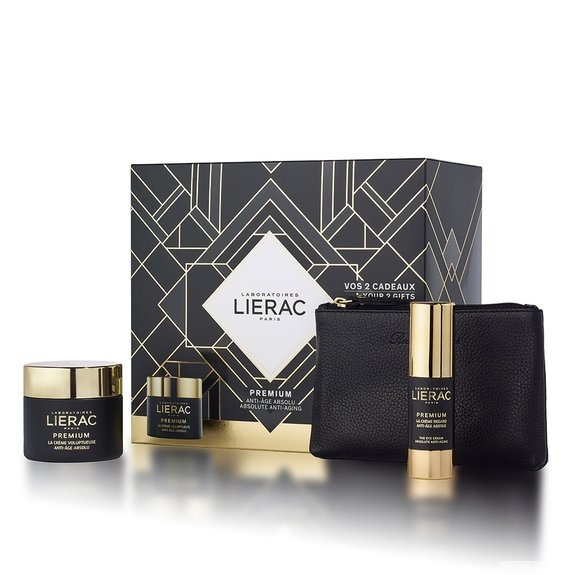 ЛИЕРАК Премиум крем 50мл + Премиум крем для контура глаз 15мл + косметичка НАБОР