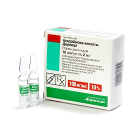 АСКОРБІНОВА кислота-Дарниця розчин для ін'єкцій 10% амп. 2мл №10