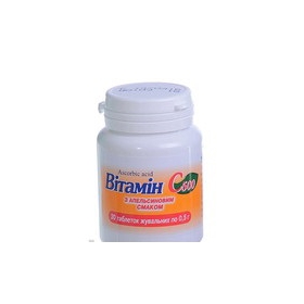 ВИТАМИН C 500 табл. жев. 0,5 г контейнер, с апельсиновым вкусом №30