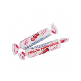 КИСЛОТА АСКОРБИНОВАЯ С САХАРОМ С КЛУБНИЧНЫМ ВКУСОМ табл. 0,025 г в этикете №10