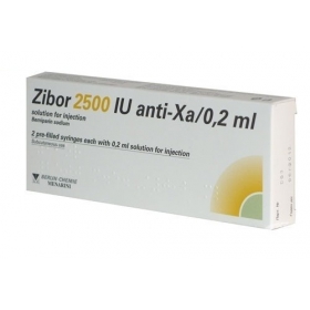 ЦИБОР раствор для инъекций 7500 МЕ анти-Ха шприц 0,3 мл, в блистерах №2