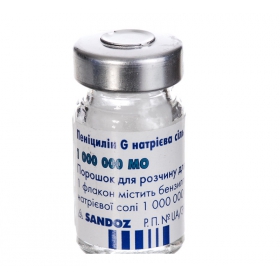ПЕНИЦИЛЛИН G НАТРИЕВАЯ СОЛЬ САНДОЗ порошок для приготовления ин. р-ра 1000000 МЕ фл. №100