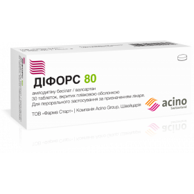 ДИФОРС 80 табл. п/плен. оболочкой 5 мг + 80 мг блистер №30