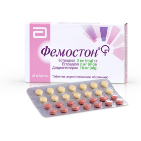 ФЕМОСТОН табл. п/плен. оболочкой комби-уп., 2 мг/ 2 мг + 10 мг №28