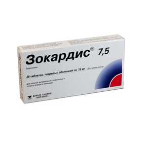 ЗОКАРДИС табл. п/о 7,5 мг блистер №28