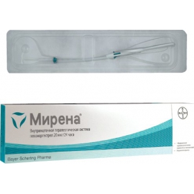 СПИРАЛЬ МИРЕНА внутриматочная система 20 мкг/24 часа, с устройством для введения