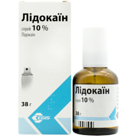 ЛИДОКАИН спрей 10 % фл. 38 г, +пластм. клапан-дозатор