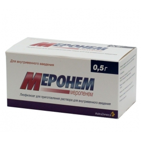МЕРОНЕМ порошок для приготовления ин. р-ра 500 мг фл. №10