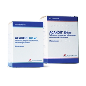 АСАКОЛ табл. п/о кишечно-раств. 400 мг блистер №100