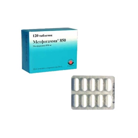 МЕТФОГАММА 850 табл. п/плен. оболочкой 850 мг №120
