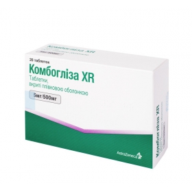 КОМБОГЛИЗА XR табл. п/плен. оболочкой 5 мг + 500 мг блистер №28