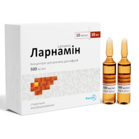 ЛАРНАМИН конц. д/р-ра д/инф. 500 мг/мл амп. 10 мл №10