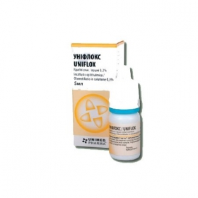 УНИФЛОКС капли глазные/ушные 0,3 % контейнер-капельница 5 мл