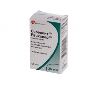 СЕРЕВЕНТ ЭВОХАЛЕР аэрозоль для ингаляций дозир. 25 мкг/доза баллон 120 доз