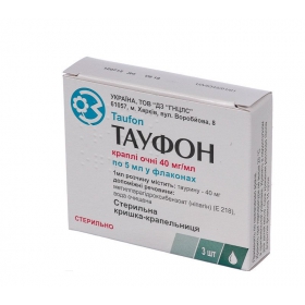 ТАУФОН капли глазные 40 мг/мл фл. 5 мл, с крышкой-капельницей №3