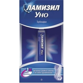 ЛАМІЗИЛ УНО розчин нашкірний 1% туба 4г