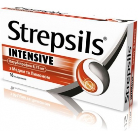 СТРЕПСИЛС ИНТЕНСИВ С МЕДОМ И ЛИМОНОМ леденцы 8,75 мг №16