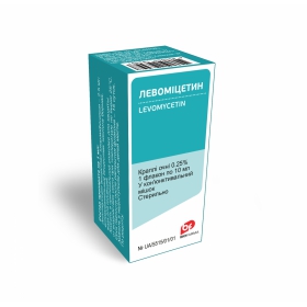 ЛЕВОМИЦЕТИН капли глазные 0,25 % фл. с крышкой-капельницей 10 мл
