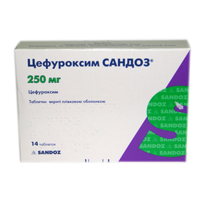 ЦЕФУРОКСІМ табл. в/о 250мг №14