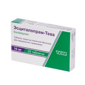 ЭСЦИТАЛОПРАМ-ТЕВА табл. п/плен. оболочкой 10 мг блистер №28