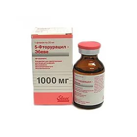 5-ФТОРУРАЦИЛ «ЭБЕВЕ» конц. д/п инф. р-ра 1000 мг фл. 20 мл №1