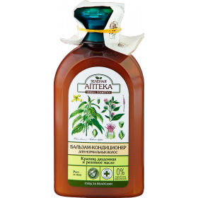 БАЛЬЗАМ-КОНДИЦИОНЕР «ЗЕЛЕНАЯ АПТЕКА» «КРАПИВА ДВУДОМНАЯ И РЕПЕЙНОЕ МАСЛО» 300 мл, д/норм. волос