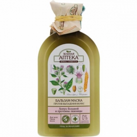 БАЛЬЗАМ-МАСКА серии «ЗЕЛЕНАЯ АПТЕКА» «ЛОПУХ БОЛЬШОЙ И ПРОТЕИНЫ ПШЕНИЦЫ» 300 мл, п/выпадения волос
