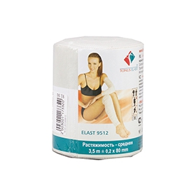 БИНТ МЕДИЦИНСКИЙ ЭЛАСТИЧНЫЙ ЛЕНТОЧНЫЙ КОМПРЕССИОННЫЙ ELAST 9512 1,5 м х 8 cм, средн. растяж.