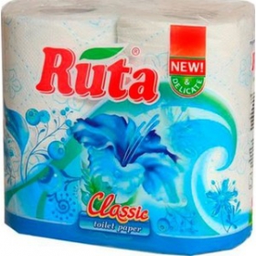 БУМАГА ТУАЛЕТНАЯ «РУТА» delicate classic, белая №4