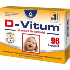 Д-витум D-VITUM - ДЛЯ ДЕТЕЙ ОТ РОЖДЕНИЯ ДО 6 ЛЕТ (ФУНКЦИОНАЛЬНОЕ ДЕТСКОЕ ПИТАНИЕ) капс. 180 мг №36
