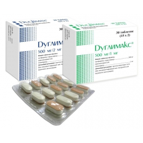 ДУГЛИМАКС табл. 500 мг + 1 мг блистер №30