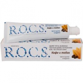 ЗУБНАЯ ПАСТА РОКС туба 74 г, кофе и табак