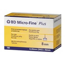 ИГЛЫ ДЛЯ ШПРИЦ-РУЧКИ BD MICRO-FINE PLUS 30G (0,3 х 8 мм) №100