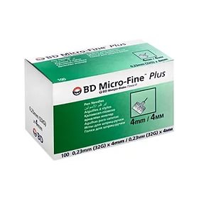 ИГЛЫ ДЛЯ ШПРИЦ-РУЧКИ BD MICRO-FINE PLUS 32G (0,23 х 4 мм) №100