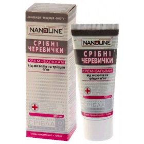 КРЕМ-БАЛЬЗАМ «СЕРЕБРЯНЫЕ БАШМАЧКИ» ОТ МОЗОЛЕЙ И ТРЕЩИН ПЯТОК линии «NANOLINE» 30 мл