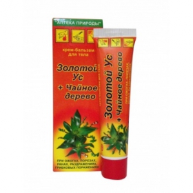 КРЕМ-БАЛЬЗАМ для тіла «ЗОЛОТИЙ ВУС+ЧАЙНЕ ДЕРЕВО» «аптека природи» 40мл