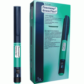 ЛЕВЕМІР ФЛЕКСПЕН розчин для ін'єкцій 100од/мл шприц-ручка багатодоз. 3мл №5