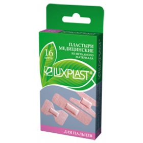 ЛЕЙКОПЛАСТЫРЬ ЛЮКСПЛАСТ МЕДИЦИНСКИЙ ДЛЯ ПАЛЬЦЕВ ИЗ НЕТКАНОГО МАТЕРИАЛА №16