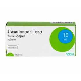 ЛІЗИНОПРИЛ ТЕВА табл. 10мг №30