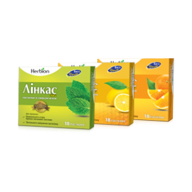 ЛИНКАС НОВА ПАСТИЛКИ БЕЗ САХАРА СО ВКУСОМ МЕДА И ЛИМОНА №18